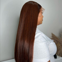 Peluca de Cabello Humano con Frente de Encaje Transparente 13x6 SDD Pre-Plucked al por Mayor 4 #   Pelucas rectas de color marrón de 20 y 22 pulgadas