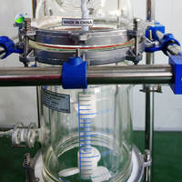 Réacteur en verre à double enveloppe automatique avec refroidisseur, cuve de réaction 200L, capacité chauffée, pompe incluse, moteur 220V