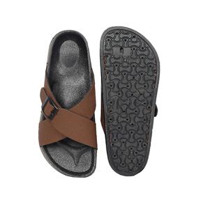 Sandales décontractées marron à brides croisées et boucle pour hommes – Confortables, à bout ouvert, faciles à enfiler, idéales pour l'été - Product Image 5