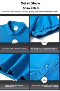 Baumwoll-Kurzarm-Poloshirts mit Kragen, Hochsichtbare Arbeitskleidung, Maßgefertigte Fabrikuniformen, Werbe-Shirts - Product Image 5