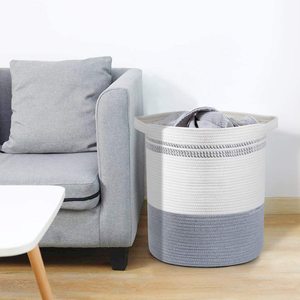 Wholesale Price Tote Xxl Large 100% Cotton Rope Woven <strong>Baskets</strong> for <strong>UK</strong> Home or Laundry Room Diaper Caddy <strong>Bag</strong> - Product Image 3