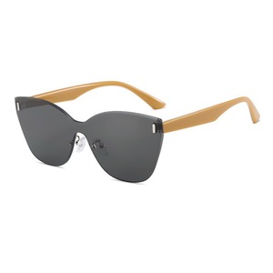Lunettes de soleil œil de chat sans monture polarisées UV400 pour femmes, protection solaire rétro, mode adulte - Product Image 3