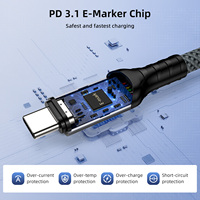 Cable USB C a USB C 3.1 Gen2 X 2 Macho Hembra Tipo C, Cable de Extensión, Transferencia de Datos de 40 Gbps, Transferencia de Video de 240 W 8K 60 Hz