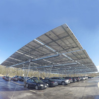 Installation facile personnalisée Structure de stationnement au sol Pv Panneau d'énergie solaire Système d'abri d'auto