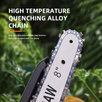 Scie à chaîne électrique 21V 8 pouces de haute qualité avec moteur sans balais au lithium, mini-scie pour bois, pierre et métal, kit d'outils électriques DIY, vente directe usine