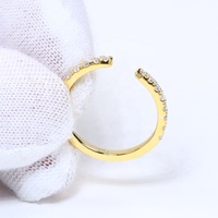 Bague en or jaune 14 carats avec diamant de laboratoire, peut être portée avec une bague principale