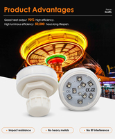 Ampoules de carnaval AC24V RVB de l'usine chinoise 2W automatique 1-16 programme Cabochon attractions manèges éclairage IP65 LED Source