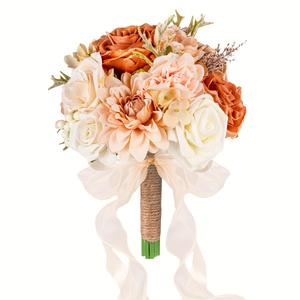 Bouquet de tulipes fait main de luxe pour mariage et Noël, pour les mariées et les demoiselles d'honneur, style classique, 30 cm - Product Image 5