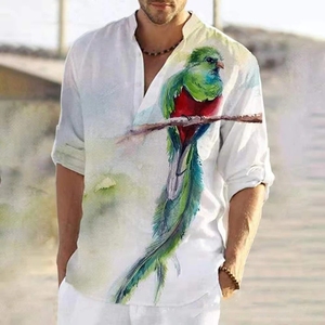 2024 nouveauté <span class=keywords><strong>chemise</strong></span> <span class=keywords><strong>en</strong></span> <span class=keywords><strong>lin</strong></span> imprimé pour hommes <span class=keywords><strong>chemise</strong></span> respirante pour hommes pour l'été - Product Image 5