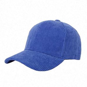 Gorras de Pana Negra Personalizadas al por Mayor de Fábrica, Gorra de Béisbol de Pana de 6 Paneles con Logotipo Bordado - Product Image 1