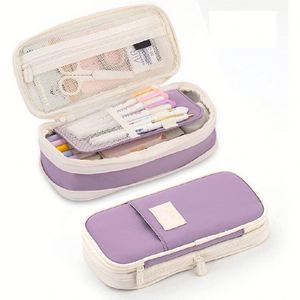 Boîte à crayons multi-couches en toile X415, trousse scolaire multifonctionnelle, pochette pour stylos, étui à crayons rétractable grande capacité pour étudiants - Product Image 1