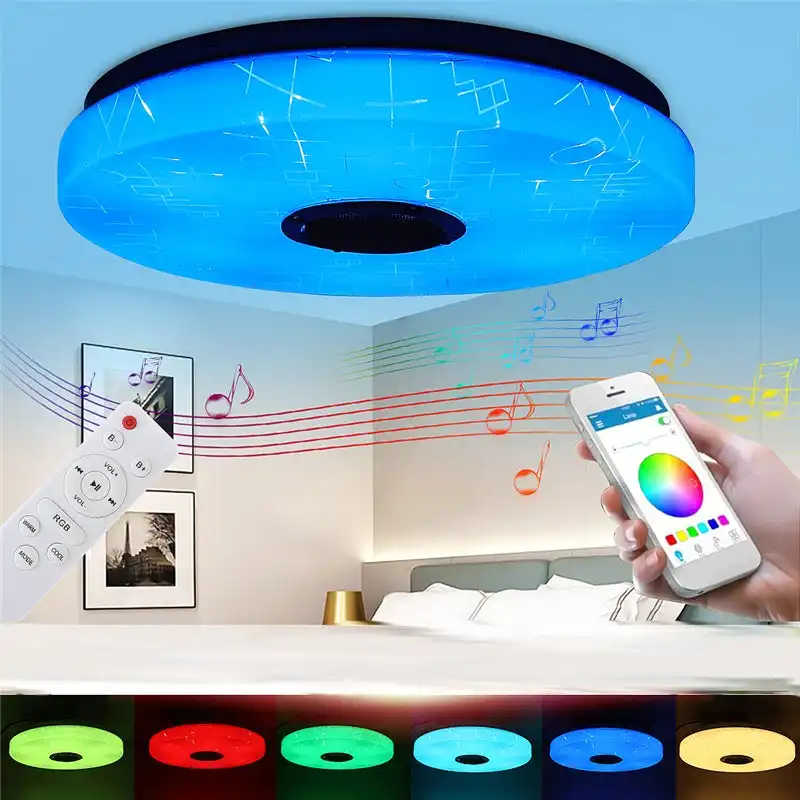 36W APP uzaktan RGB renk müzik lamparas de techo para iç yuvarlak modern kısılabilir yatak odası aydınlatma led tavan lambası