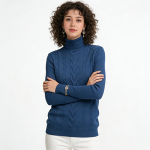 Suéter de <span class=keywords><strong>Cuello</strong></span> <span class=keywords><strong>Alto</strong></span> Personalizado de Algodón para <span class=keywords><strong>Mujer</strong></span>, <span class=keywords><strong>Jersey</strong></span> de Punto de Invierno, Suéter de <span class=keywords><strong>Cuello</strong></span> <span class=keywords><strong>Alto</strong></span> de Algodón para <span class=keywords><strong>Mujer</strong></span> - Product Image 1