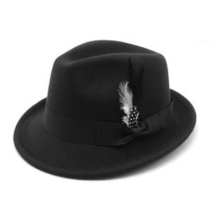 Nuevo Sombrero Fedora Unisex Pequeño con Bordado a Mano de Plumas, Casual, para las Cuatro Estaciones, 100% Poliéster - Product Image 6
