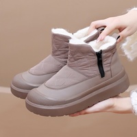 Bottes d'hiver mi-hautes pour femmes, doublées de polaire, chaussures d'hiver confortables et décontractées en coton