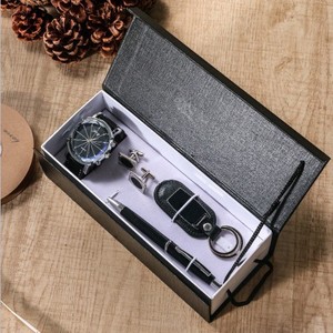 Ensemble cadeau pour <span class=keywords><strong>homme</strong></span> 6 pièces/ensemble, montre à quartz <span class=keywords><strong>en</strong></span> PU, lunettes de soleil, stylo à bille, porte-clés, collier, décoration, fête des pères M2885 - Product Image 4