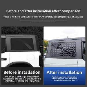 Marco de Expansión Colgante de Red Metálica para Ventana Trasera de ABS para <span class=keywords><strong>Bronco</strong></span> 2021-2025, Accesorios de Decoración para Coche - Product Image 2