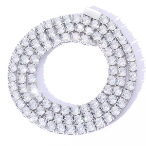 Pasokan pabrik murah kalung dan rantai gelang tenis satu baris Hip Hop rantai kuningan zirkon 3mm 4mm 5mm 6mm - Product Image 1