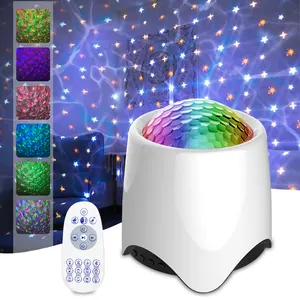 Starry With Remote Control5 LEDS Star Projector Ocean Wave Disco Novel Colorful Dj Night Lights Gift USB Cable Night Light