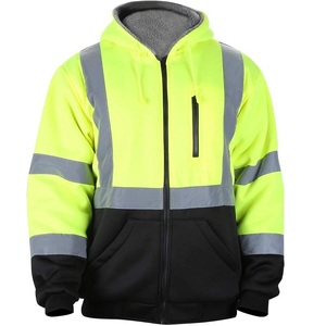 أنسي فئة 3 مخصصة سترة عالية الوضوح البناء الصوفي العمل هوديي سترات السلامة للرجال - Product Image 2