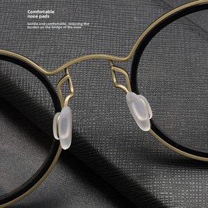 Gafas ópticas para miopía con lentes AC ultraligeras <span class=keywords><strong>de</strong></span> titanio puro con montura redonda retro vintage Black-Storm H33090 - Product Image 2