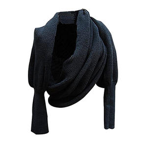Involucro di lana e scialli <span class=keywords><strong>con</strong></span> <span class=keywords><strong>maniche</strong></span> a maglia lunga Super spessa da donna invernali mantengono caldo - Product Image 2