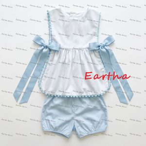 Set di <span class=keywords><strong>Abbigliamento</strong></span> per Bambine con Monogramma Intessuto e Bordo Smerlato, Abiti Estivi per Bambine, Set Personalizzati con Logo per Bambine - Product Image 6
