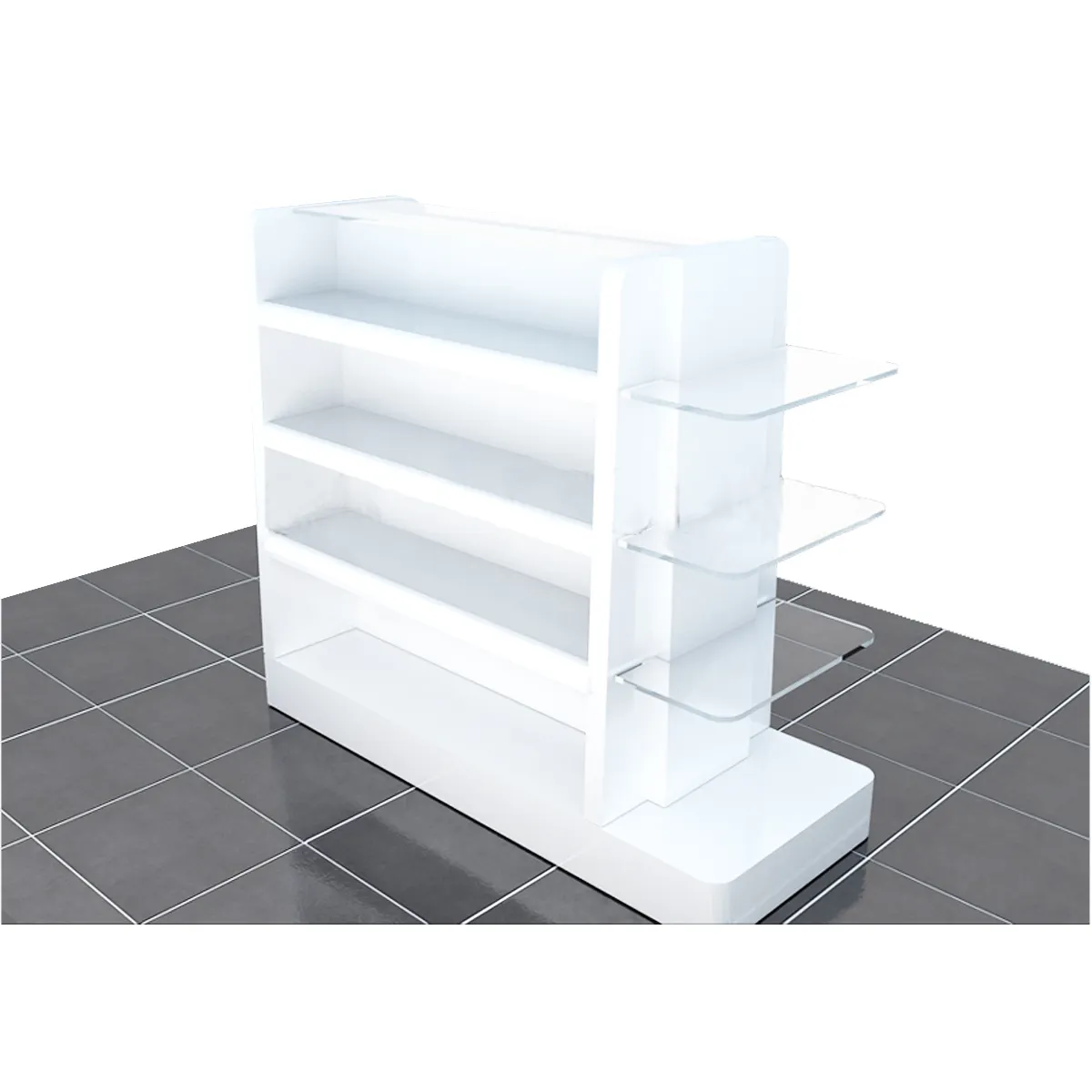 Nouveau présentoir simple Présentoir carré à 4 niveaux pour îlot (SZ-WDR031)