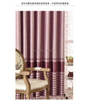 Tissu occultant jacquard à rayures croisées gaufrées pour rideaux, prêt à l'emploi, prix de gros abordable