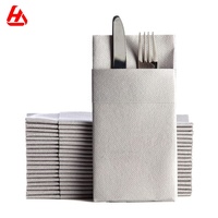 Serviettes Airlaid grises Serviette en papier au toucher Serviettes de restaurant jetables