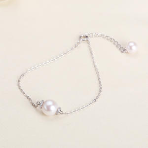 สร้อยข้อมือไข่มุกน้ำจืดสีขาว 9 มม. ของ Zhuji Fashion Jewelry พร้อมสร้อยคอไข่มุกแท้ ไมโครเฟลอร์  ทำจากเงิน S925  ไมโครเฟลอร์  ขายส่ง - Product Image 4