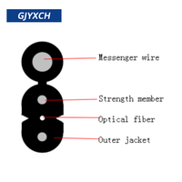Cable de Fibra Óptica de Alta Calidad para FTTH, GJYXCH, 1, 2, 4, 6, 8, 12 Hilos, 2 km/Rollo, Cubierta LSZH, para Exteriores
