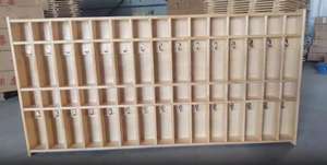 Porte-gobelet et porte-serviettes en bois massif au design moderne pour enfants Tenture murale pour l'école <span class=keywords><strong>maternelle</strong></span> et l'extérieur - Product Image 5