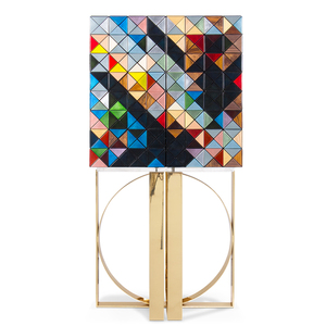 Armadietto di lusso in legno massello con pittura colorata fatta a mano mosaico Design per la casa o Hotel <span class=keywords><strong>soggiorno</strong></span> mobili - Product Image 5