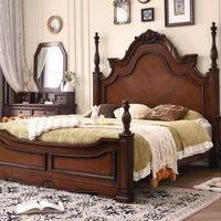Ensemble de meubles de chambre à coucher de haute qualité en bois, lit double de princesse, design européen