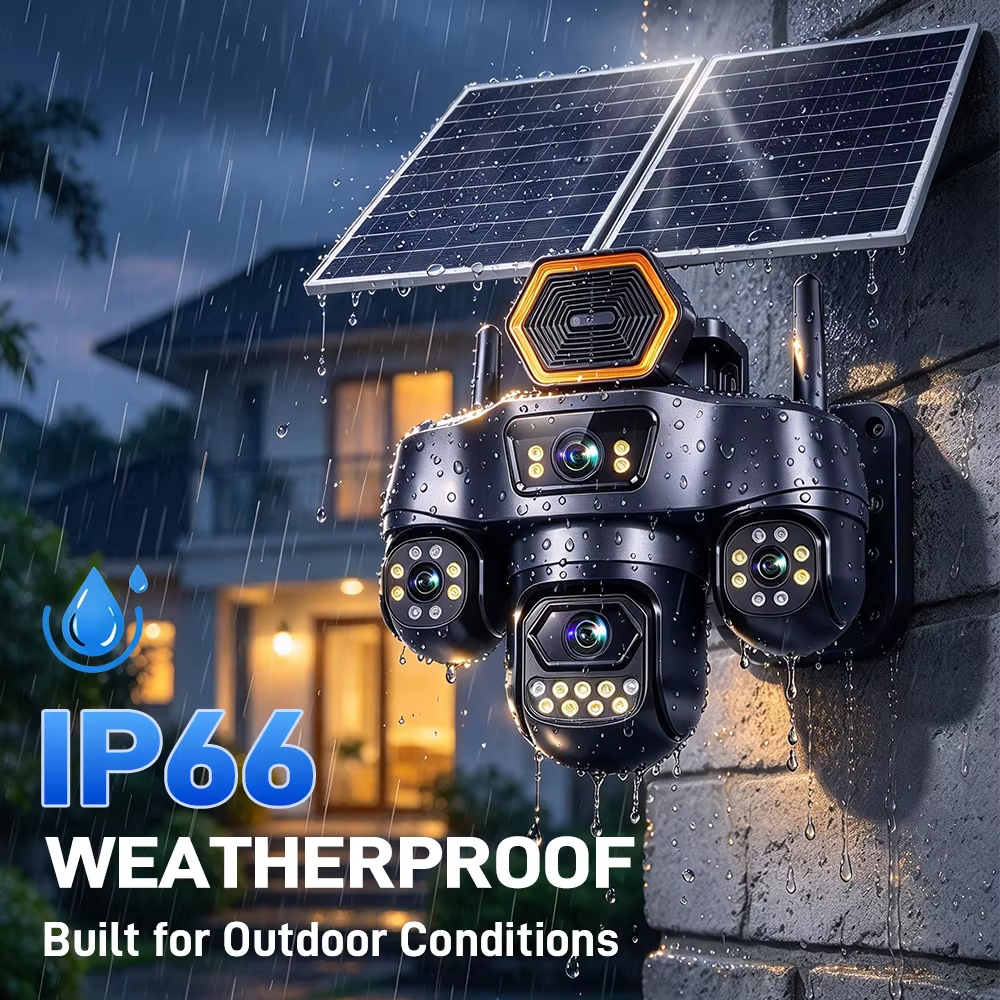 Wistino Outdoor Solar CCTV Camera 4 Lens 4 Screen 4G SIM Solar Powered Security Camera PTZ Night Vision Motion Detection · image 6