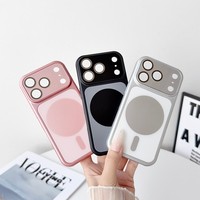 Coque magnétique douce au toucher couleur originale pour iPhone 18 17 16 15 14 Pro Max, avec cadre d'objectif mat givré et couvercle de conversion