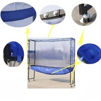 Collecteur de balles de tennis de table mobile 180 cm avec support vertical mobile pour l'entraînement des joueurs multi-balles – Filet de ping-pong professionnel
