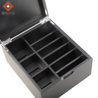 Boîte de présentation de thé en bois noir MDF de qualité supérieure, 6 compartiments, emballage cadeau pour le thé, pour hôtel et maison