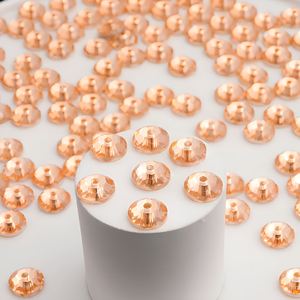Perles de strass en opale de feu époxy de 5 mm à dos plat avec trou central à coudre pour la fabrication de bijoux en chaîne à maillons - Product Image 3