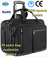Sac de transport élégant pour ordinateur portable 17,3'' en néoprène imperméable avec barre de traction, personnalisable en usine, idéal pour les voyages, le travail et les affaires