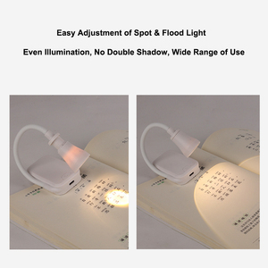 Lámpara de Clip Ajustable con Luz Concentrada/Difusa, Recargable por USB/Tipo-C, ABS, 3 Temperaturas de Color, LED Regulable, Mini Linterna, Luz Nocturna para Lectura - Product Image 5