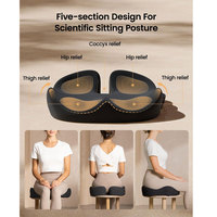 Cojín Ergonómico de Espuma Viscoelástica para el Coxis, Almohadilla para Asiento que Alivia el Dolor de Coxis, Cojín Confortable para Silla para Estar Sentado por Tiempo Prolongado en la Oficina, el Hogar o el Automóvil