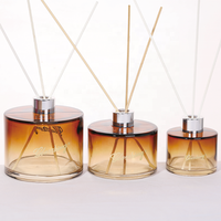 Botol Kaca Reed Diffuser Bulat Ukuran Kustom Pabrik 50ml-400ml Wadah Kaca Pewangi Rumah Premium Logo Kustom