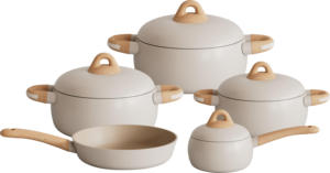 Ensemble <span class=keywords><strong>de</strong></span> casseroles forgées blanches <span class=keywords><strong>haut</strong></span> <span class=keywords><strong>de</strong></span> <span class=keywords><strong>gamme</strong></span> 9 pièces, comprenant une <span class=keywords><strong>casserole</strong></span> <span class=keywords><strong>de</strong></span> 16 cm, des casseroles <span class=keywords><strong>de</strong></span> 20/24/28 cm et une poêle à frire <span class=keywords><strong>de</strong></span> 24 cm, design moderne, fabrication OEM en Chine - Product Image 6