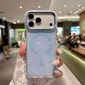 Funda Magnética Transparente IMD Original para iPhone 18 17 16 Pro Max, Carcasa Trasera Antigolpes de PC Transparente Color Borgoña - Product Image 3