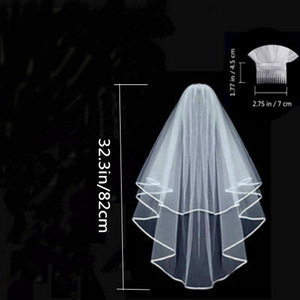 Veli <span class=keywords><strong>da</strong></span> <span class=keywords><strong>sposa</strong></span> in Tulle <span class=keywords><strong>corto</strong></span> semplice a due strati con pettine <span class=keywords><strong>velo</strong></span> <span class=keywords><strong>da</strong></span> <span class=keywords><strong>sposa</strong></span> bianco avorio per la <span class=keywords><strong>sposa</strong></span> per accessori <span class=keywords><strong>da</strong></span> <span class=keywords><strong>sposa</strong></span> matrimonio - Product Image 5