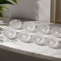 Cendrier en verre taillé en étoile 170 mm, motif à facettes étoilées, bord festonné à 16 lobes, cendrier décoratif lourd pour la maison