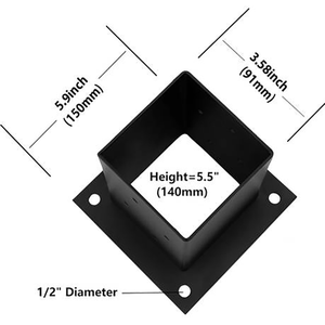 Heavy Duty Metal Stainless Steel 3X3 5X5 6X6 Round Grounded <strong>Fence</strong> <strong>Post</strong> Base Support Plate <strong>Brackets</strong> <strong>for</strong> <strong>Concrete</strong> - Product Image 3