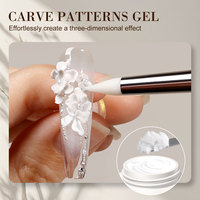 Gel de modelage 3D pour nail art, motif floral en relief blanc, pour manucure DIY, logo personnalisé, marque privée, vente en gros, direct usine